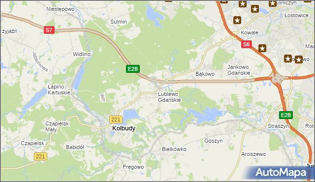 mapa Lublewo Gdańskie, Lublewo Gdańskie na mapie Targeo