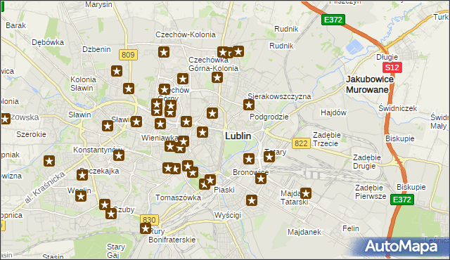 mapa Lublina, Lublin na mapie Targeo