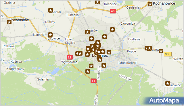 mapa Lubliniec, Lubliniec na mapie Targeo