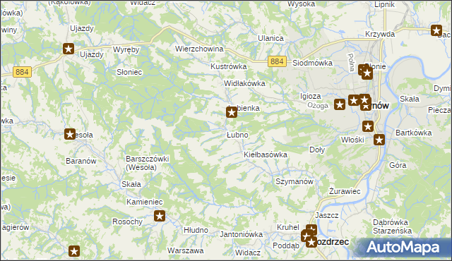 mapa Łubno gmina Dynów, Łubno gmina Dynów na mapie Targeo