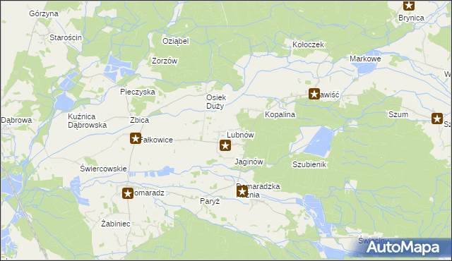 mapa Lubnów gmina Pokój, Lubnów gmina Pokój na mapie Targeo