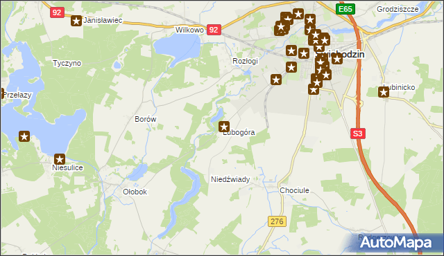 mapa Lubogóra, Lubogóra na mapie Targeo