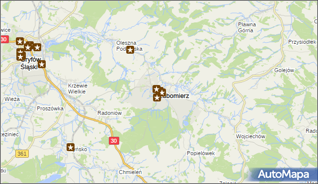 mapa Lubomierz powiat lwówecki, Lubomierz powiat lwówecki na mapie Targeo