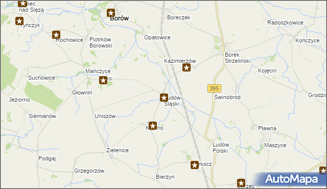 mapa Ludów Śląski, Ludów Śląski na mapie Targeo