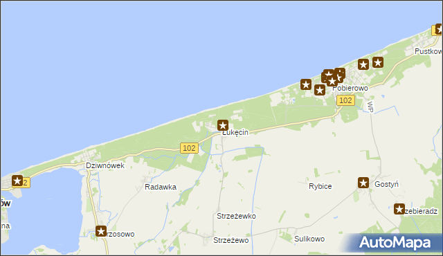 mapa Łukęcin, Łukęcin na mapie Targeo