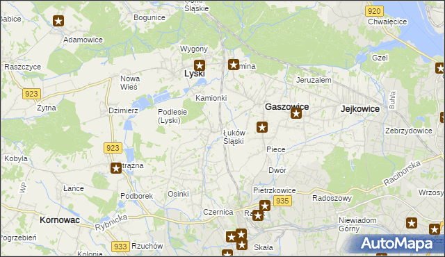 mapa Łuków Śląski, Łuków Śląski na mapie Targeo