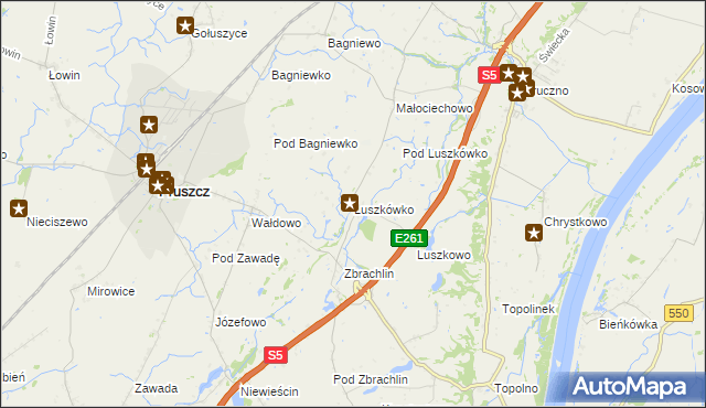 mapa Luszkówko, Luszkówko na mapie Targeo