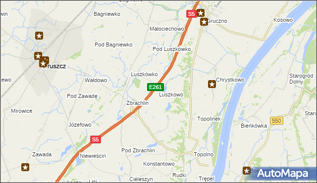 mapa Luszkowo, Luszkowo na mapie Targeo