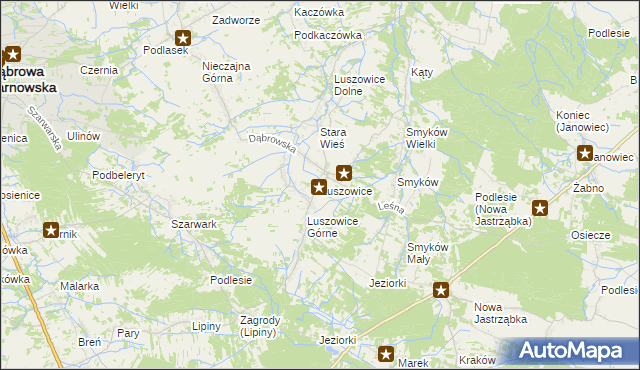 mapa Luszowice gmina Radgoszcz, Luszowice gmina Radgoszcz na mapie Targeo