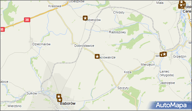 mapa Maciowakrze, Maciowakrze na mapie Targeo