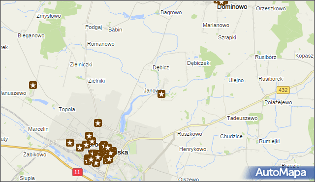 mapa Mączniki gmina Środa Wielkopolska, Mączniki gmina Środa Wielkopolska na mapie Targeo