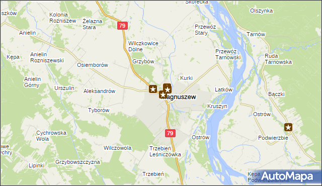 mapa Magnuszew, Magnuszew na mapie Targeo