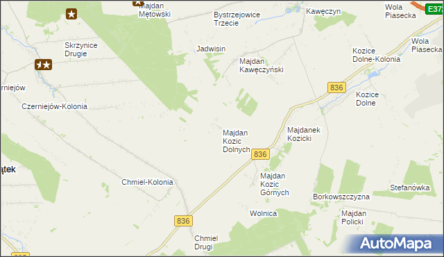 mapa Majdan Kozic Dolnych, Majdan Kozic Dolnych na mapie Targeo