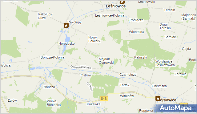 mapa Majdan Ostrowski, Majdan Ostrowski na mapie Targeo