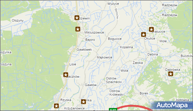 mapa Majkowice gmina Bochnia, Majkowice gmina Bochnia na mapie Targeo