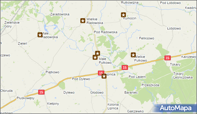 mapa Małe Pułkowo, Małe Pułkowo na mapie Targeo