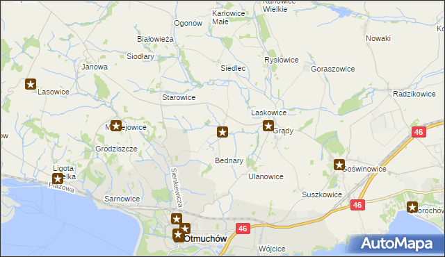 mapa Malerzowice Małe, Malerzowice Małe na mapie Targeo