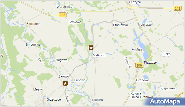 mapa Małkocin, Małkocin na mapie Targeo