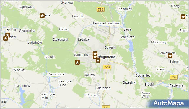 mapa Małogoszcz, Małogoszcz na mapie Targeo