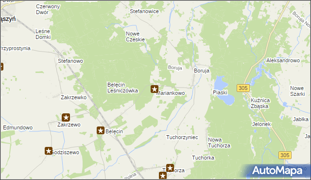 mapa Mariankowo gmina Siedlec, Mariankowo gmina Siedlec na mapie Targeo