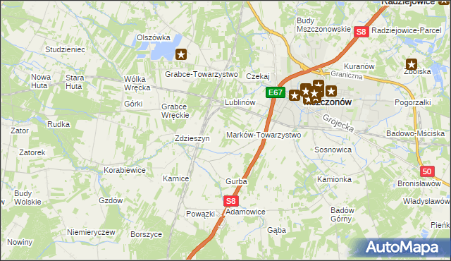 mapa Marków-Towarzystwo, Marków-Towarzystwo na mapie Targeo