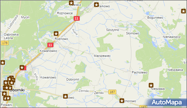 mapa Marszewiec, Marszewiec na mapie Targeo