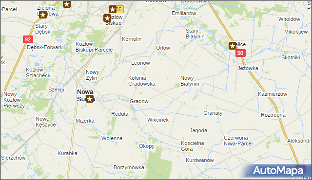 mapa Marysinek gmina Nowa Sucha, Marysinek gmina Nowa Sucha na mapie Targeo
