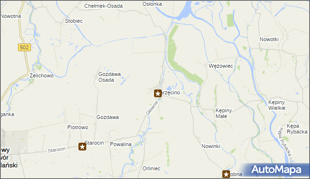 mapa Marzęcino, Marzęcino na mapie Targeo