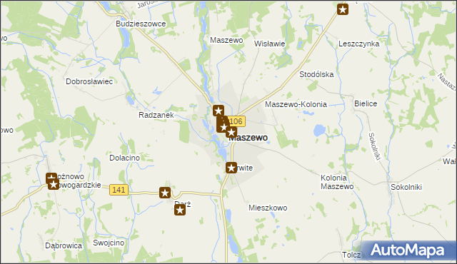 mapa Maszewo powiat goleniowski, Maszewo powiat goleniowski na mapie Targeo