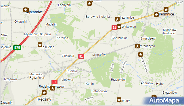 mapa Michałów Rudnicki, Michałów Rudnicki na mapie Targeo