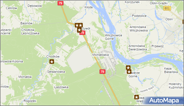 mapa Michałówka gmina Kozienice, Michałówka gmina Kozienice na mapie Targeo