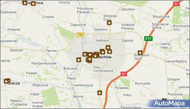 mapa Miechów, Miechów na mapie Targeo