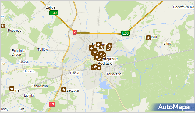 mapa Międzyrzec Podlaski, Międzyrzec Podlaski na mapie Targeo