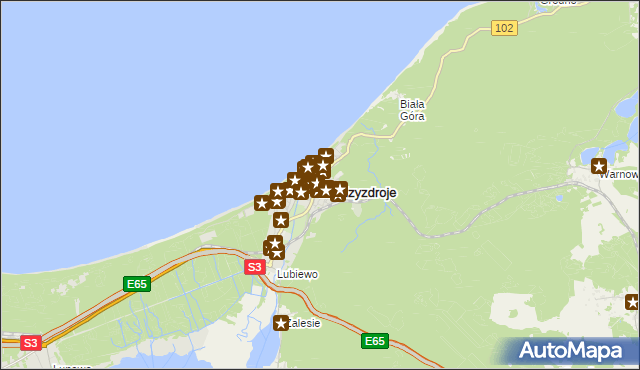 mapa Międzyzdroje, Międzyzdroje na mapie Targeo