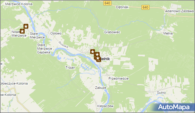 mapa Mielnik powiat siemiatycki, Mielnik powiat siemiatycki na mapie Targeo