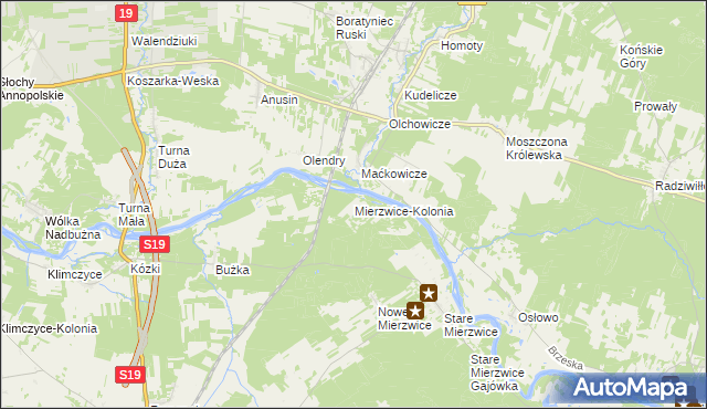 mapa Mierzwice-Kolonia, Mierzwice-Kolonia na mapie Targeo