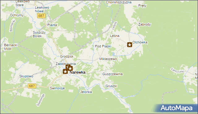 mapa Mikłaszewo, Mikłaszewo na mapie Targeo