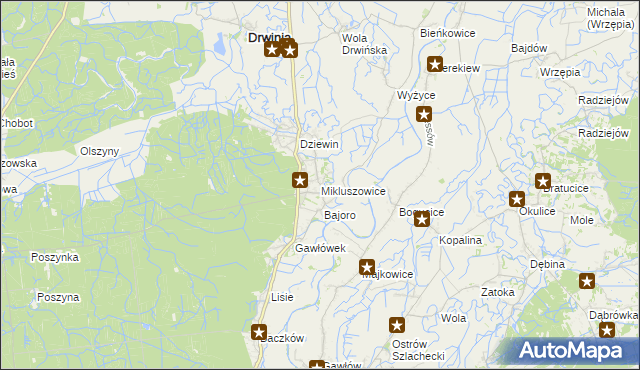 mapa Mikluszowice, Mikluszowice na mapie Targeo