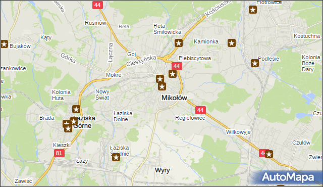mapa Mikołów, Mikołów na mapie Targeo