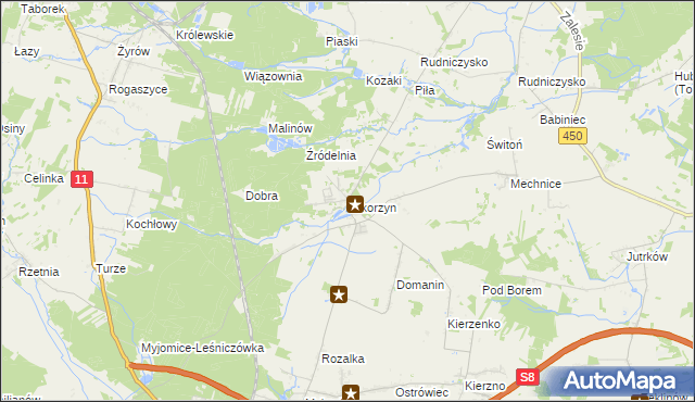 mapa Mikorzyn gmina Kępno, Mikorzyn gmina Kępno na mapie Targeo