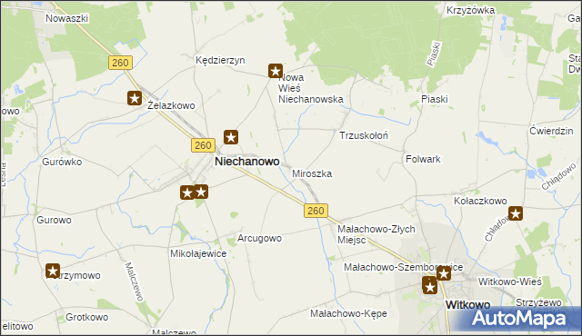 mapa Miroszka, Miroszka na mapie Targeo