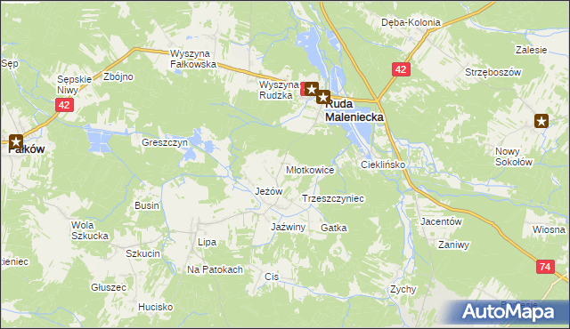 mapa Młotkowice, Młotkowice na mapie Targeo