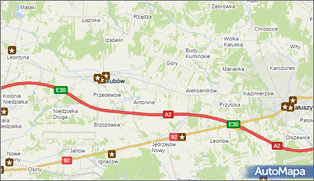 mapa Moczydła gmina Jakubów, Moczydła gmina Jakubów na mapie Targeo