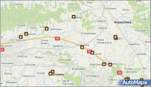 mapa Moderówka, Moderówka na mapie Targeo