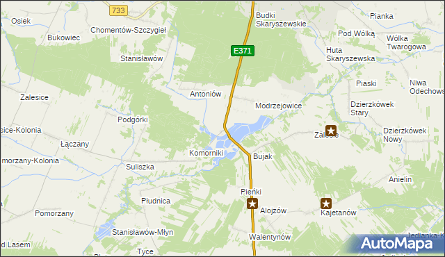 mapa Modrzejowice Osada, Modrzejowice Osada na mapie Targeo