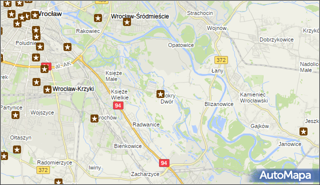 mapa Mokry Dwór gmina Siechnice, Mokry Dwór gmina Siechnice na mapie Targeo