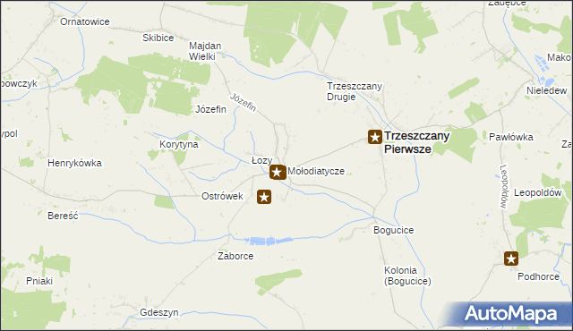 mapa Mołodiatycze, Mołodiatycze na mapie Targeo