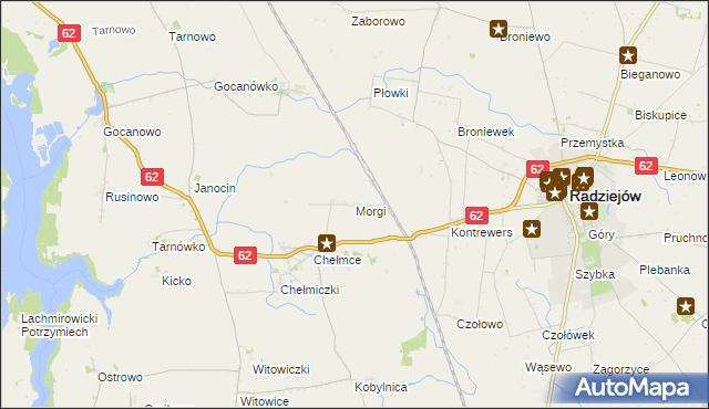 mapa Morgi gmina Kruszwica, Morgi gmina Kruszwica na mapie Targeo