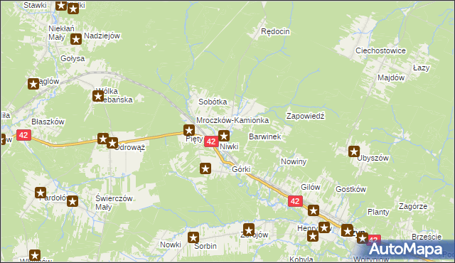 mapa Mroczków, Mroczków na mapie Targeo