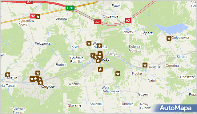 mapa Mrozy powiat miński, Mrozy powiat miński na mapie Targeo